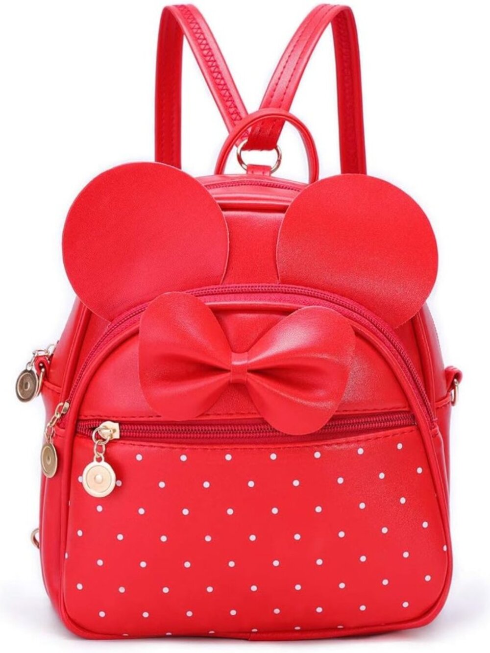 Cute Polka Dot Mini Backpack with Bowknot | Small Convertible Daypack Purse for